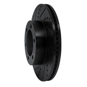 Toyota Tundra Brake Rotor (1) - Front Left - R1 Concepts - Drilled & Slotted - Black - `00-`07